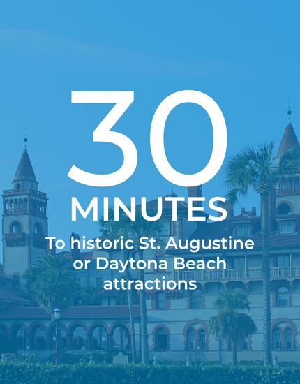 30 minutes to historic st augustine beach and daytona beaches
